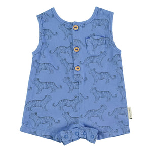 Piupiuchick - Mono de algodón orgánico con estampado de tigre | Azul