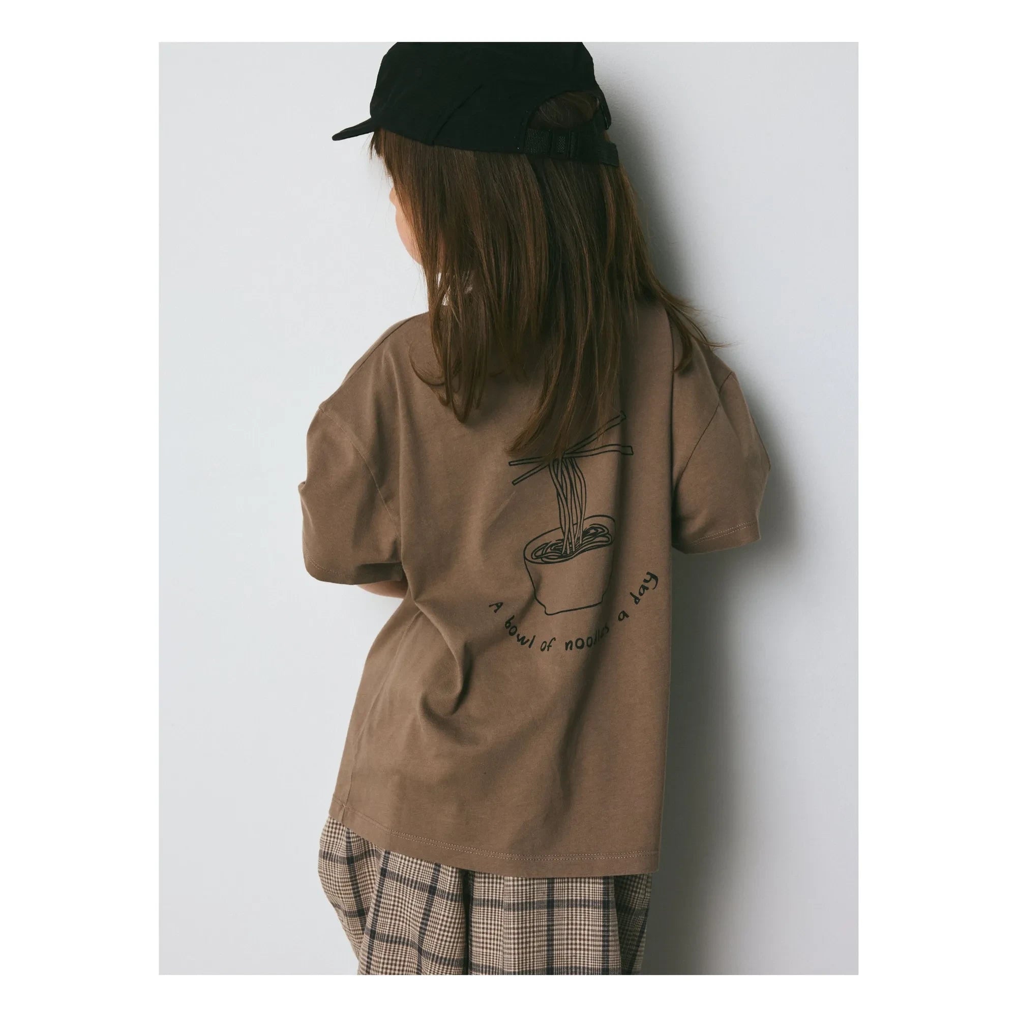 brunobruno nation - Nanna Nouilles Camiseta de Algodón Orgánico | Marrón