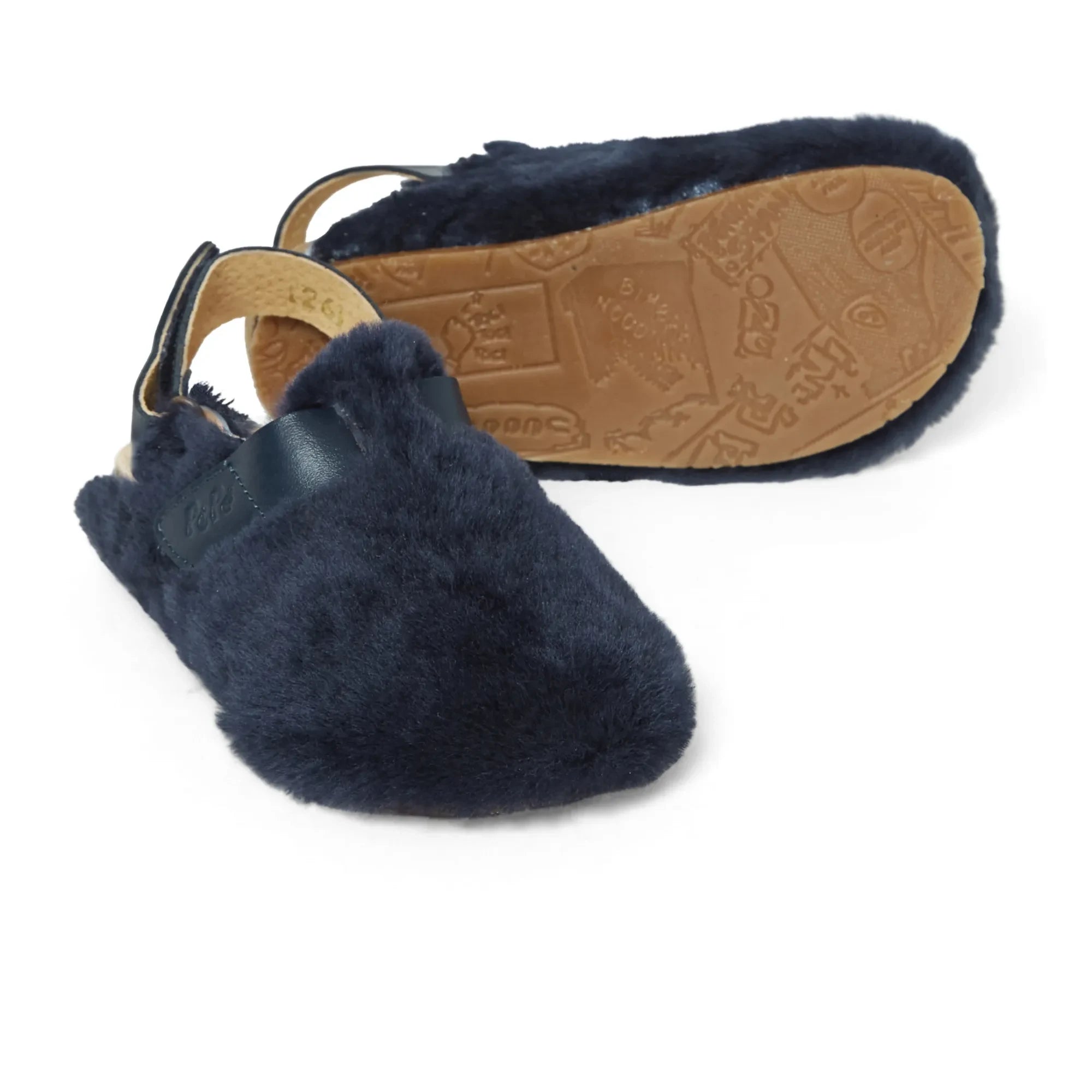 Pèpè - Pantuflas de piel sintética | Azul marino