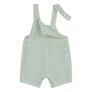 Petit Bateau - Peto corto de lino a rayas | Verde