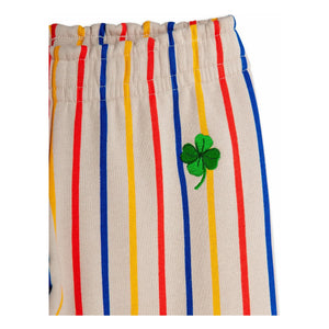 Mini Rodini - Pantalón de chándal de algodón orgánico a rayas de trébol | Crudo