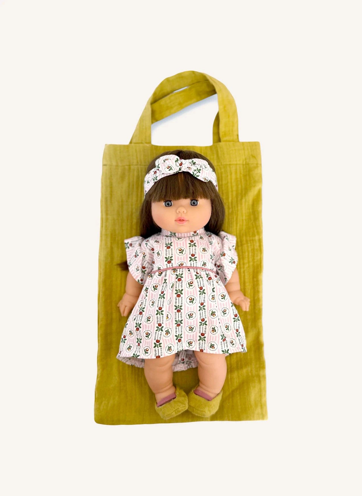 Minikane - Cerise Pommette Bebek, Editions Aimable x Minikane | Pommette Poplin