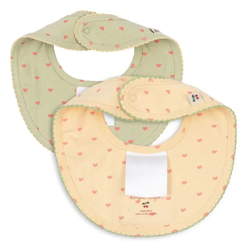 Konges Sløjd - Set de 2 Baberos de Algodón Orgánico Cereza en Color Salvia