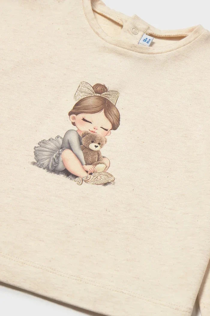 Blusa de manga larga de algodón para niñas Mayoral