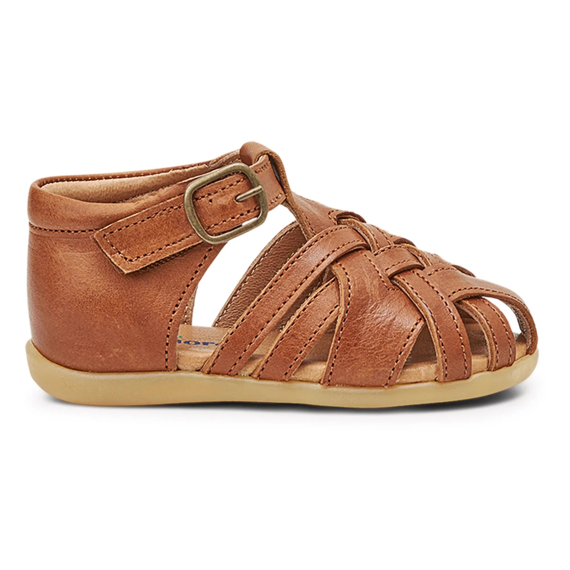 Petit Nord - Sandalias de piel con arañazos Diamond para principiantes | Coñac