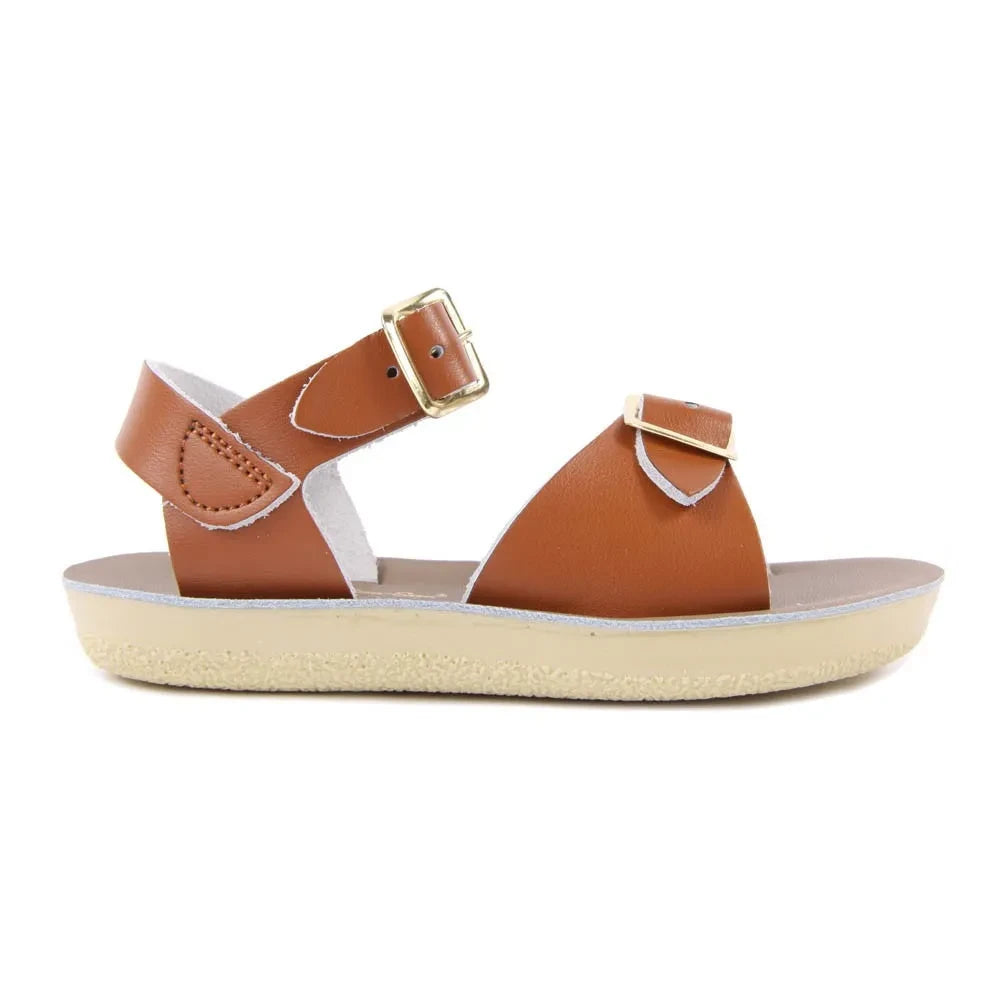 Salt-Water - Sandalias impermeables de piel con doble hebilla Surfer | Camel