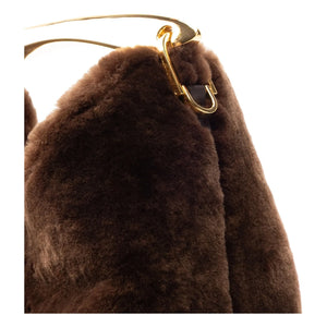 Elleme - Bolso pequeño Boomerang de piel de oveja | Marrón
