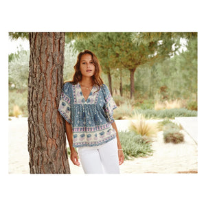 M.A.B.E. - Myla Blusa de algodón | Azul
