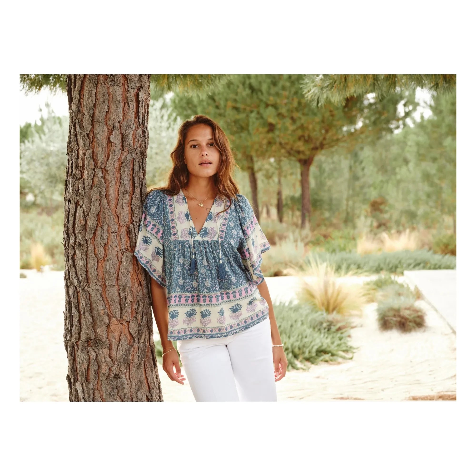 M.A.B.E. - Myla Blusa de algodón | Azul