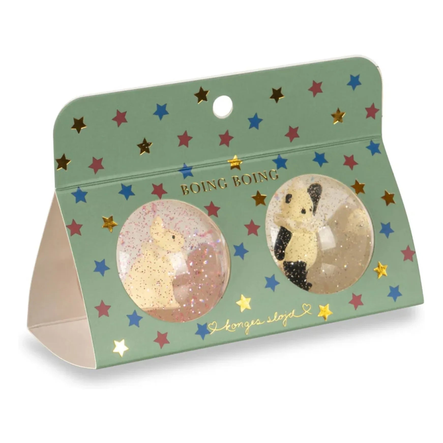 Konges Sløjd - Set de 2 pelotas saltarinas de conejito/panda | Rosa