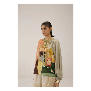 CORD - Blusa de seda de algodón Lido | Melocotón