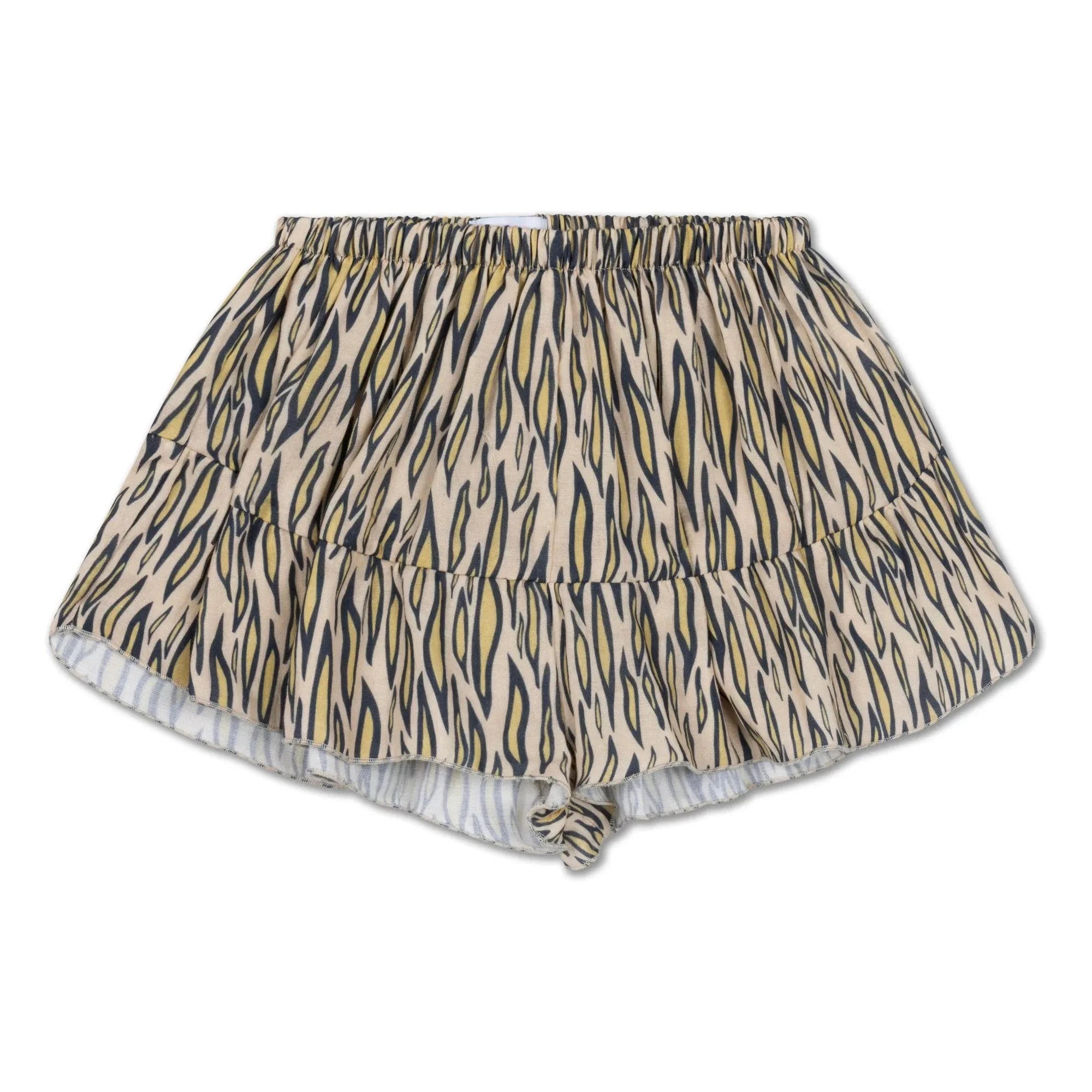 Repose AMS - Falda corta de algodón orgánico con estampado de leopardo | Marrón claro