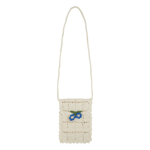 Emile et Ida - Bolso de Hombro de Ganchillo con Flores | Crema