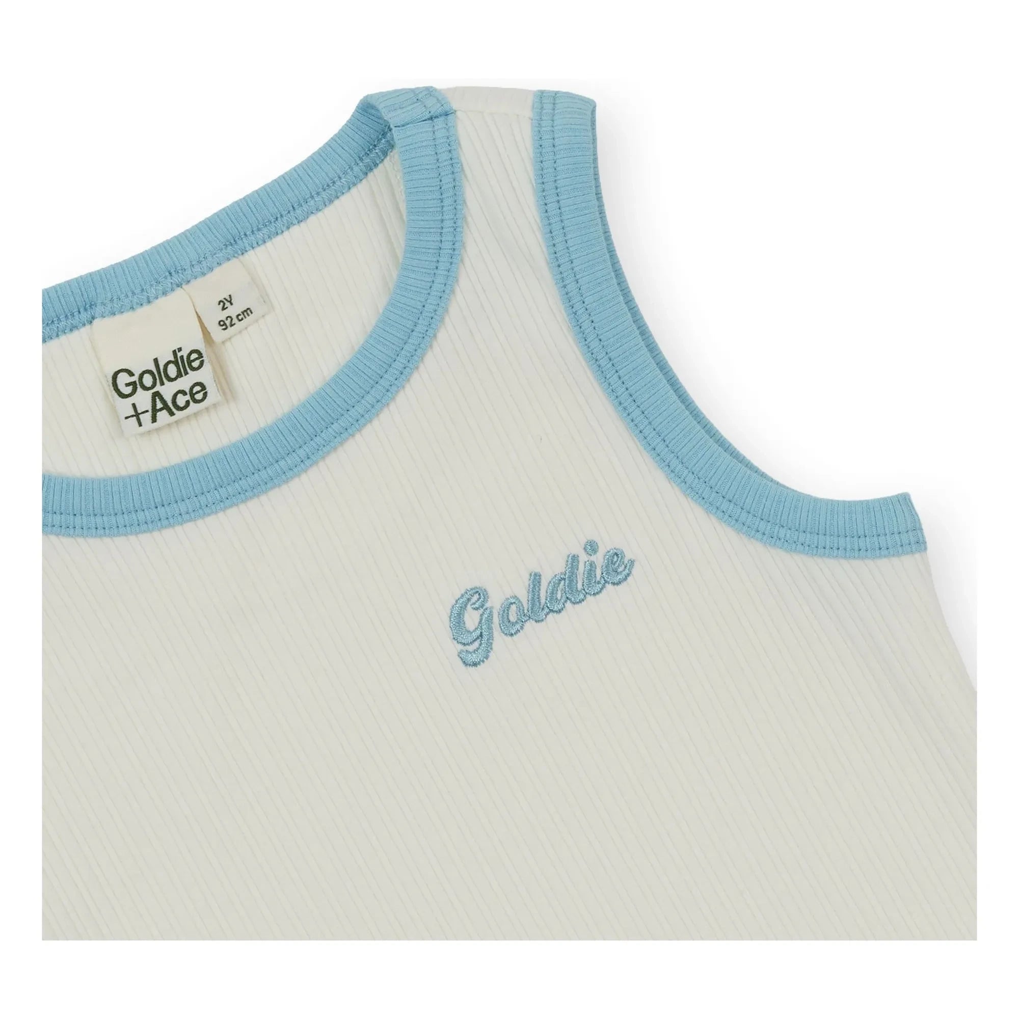 Goldie + Ace - Camiseta de tirantes acanalada en contraste | Blanco