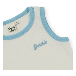 Goldie + Ace - Camiseta de tirantes acanalada en contraste | Blanco