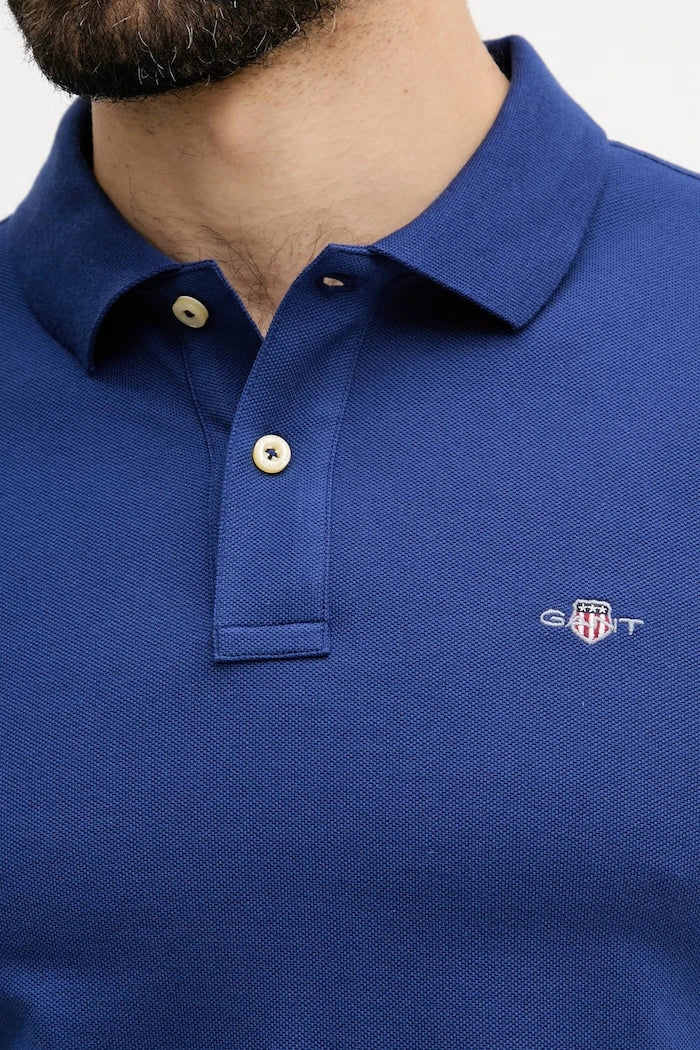 Camiseta de algodón para hombre con cuello tipo Gant