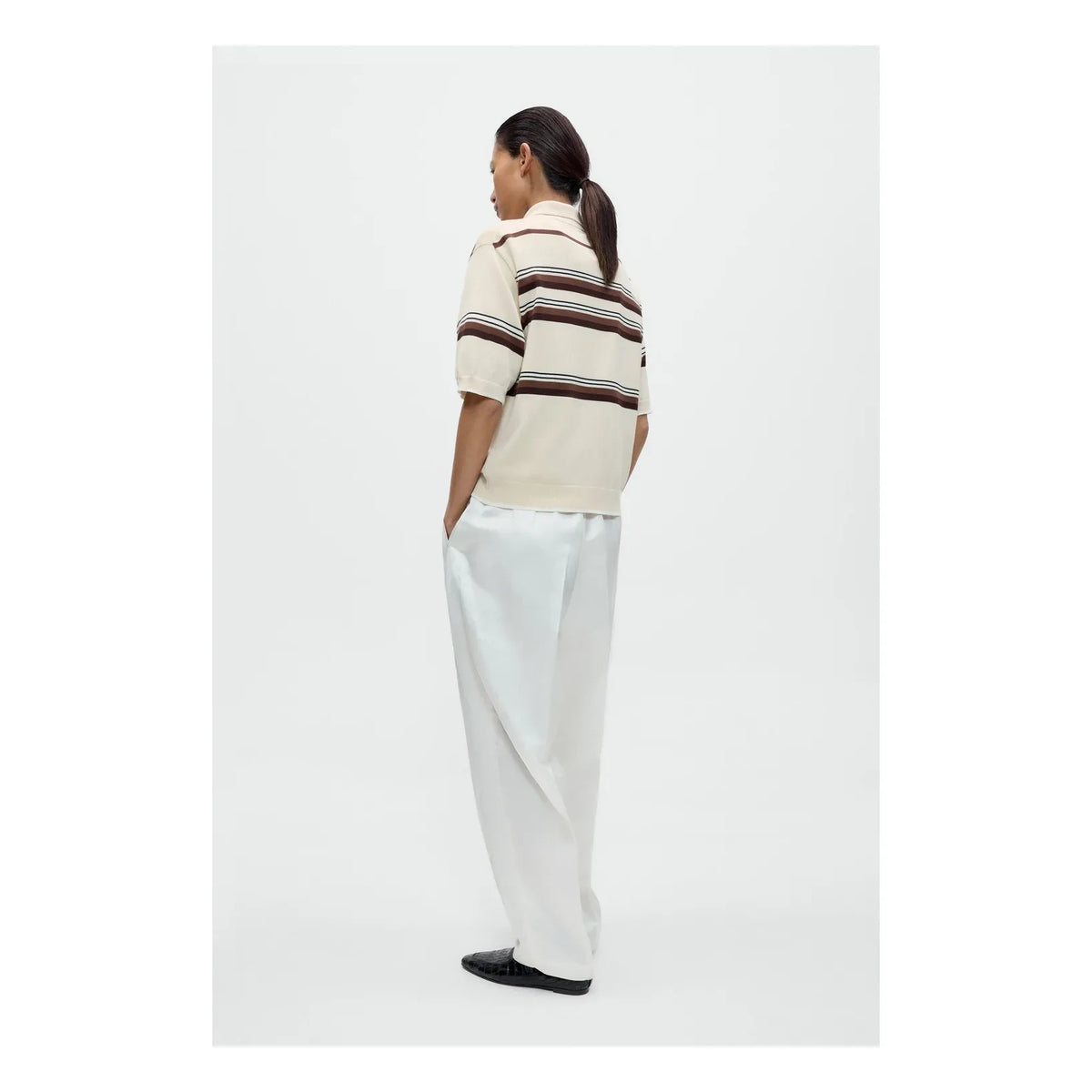 Cordera - Polo de algodón a rayas | Beige