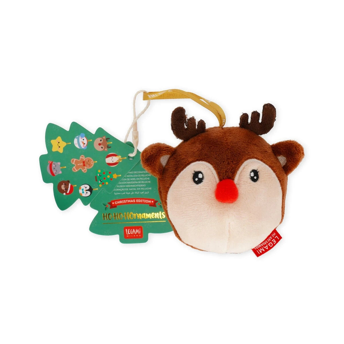 Legami - Juguete de Peluche Decoración Navideña - Reno - Oh-Oh-Ohrnaments