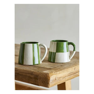 Bloomingville - Floki Stoneware Mugs - 4'lü Set | Yeşil