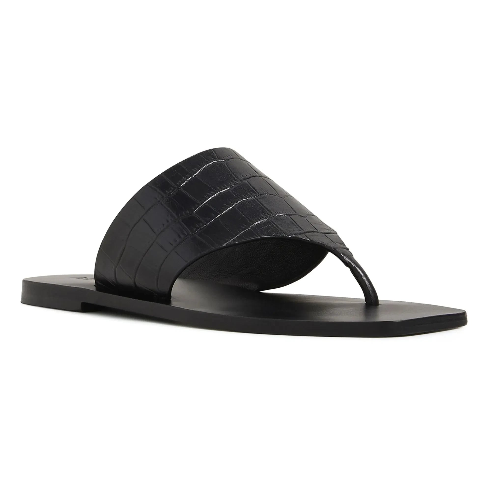 A. Emery - Sandalias de punta abierta con diseño de cocodrilo | Negro