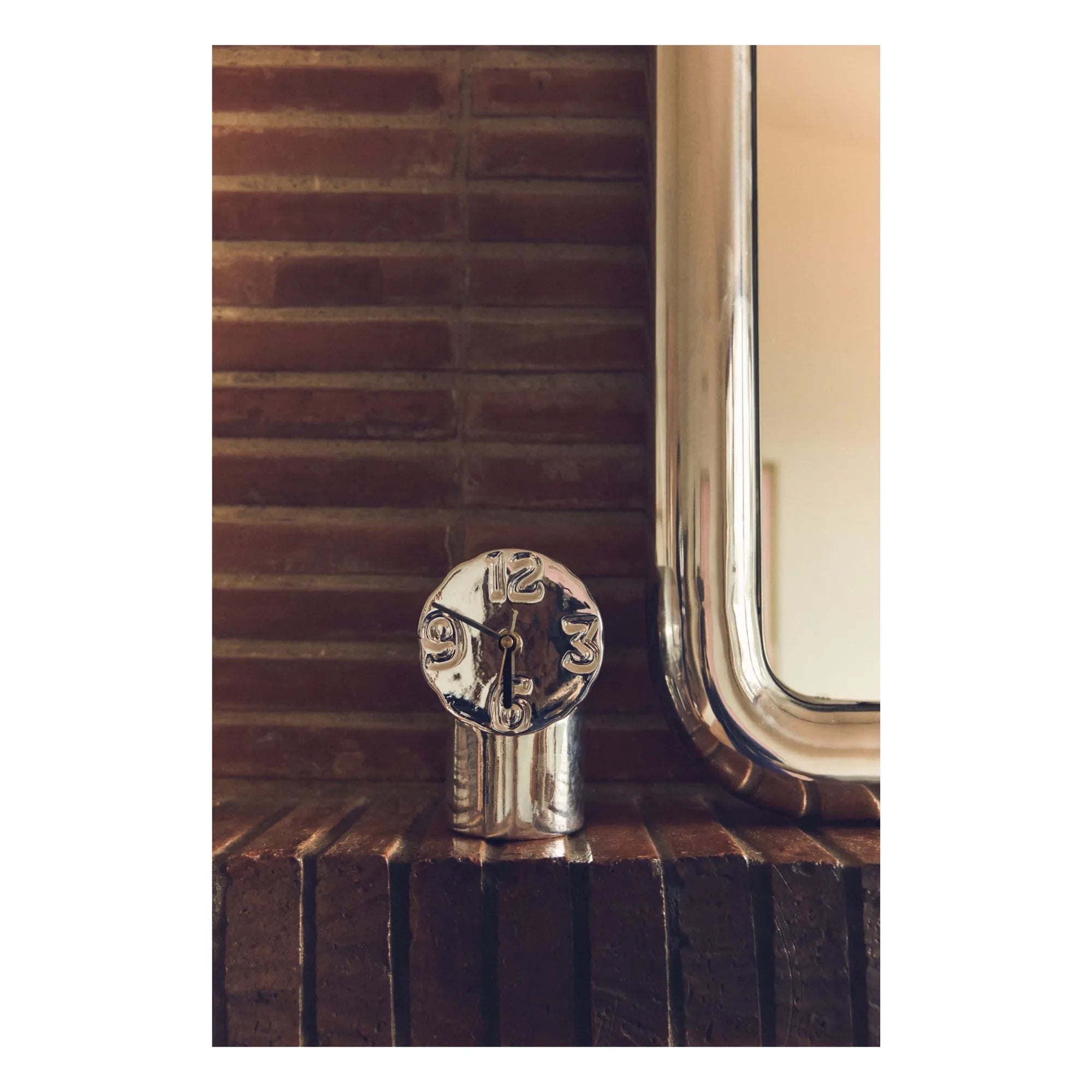 HKliving - Reloj de cerámica retro | Cromado