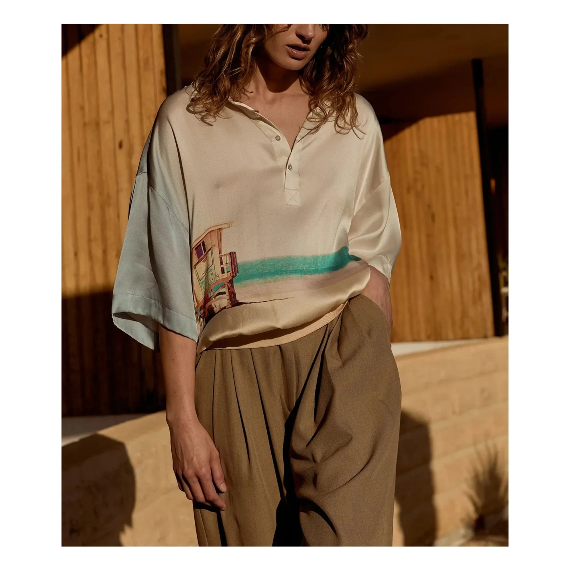 Mes Demoiselles - Blusa de seda Malden | Azul