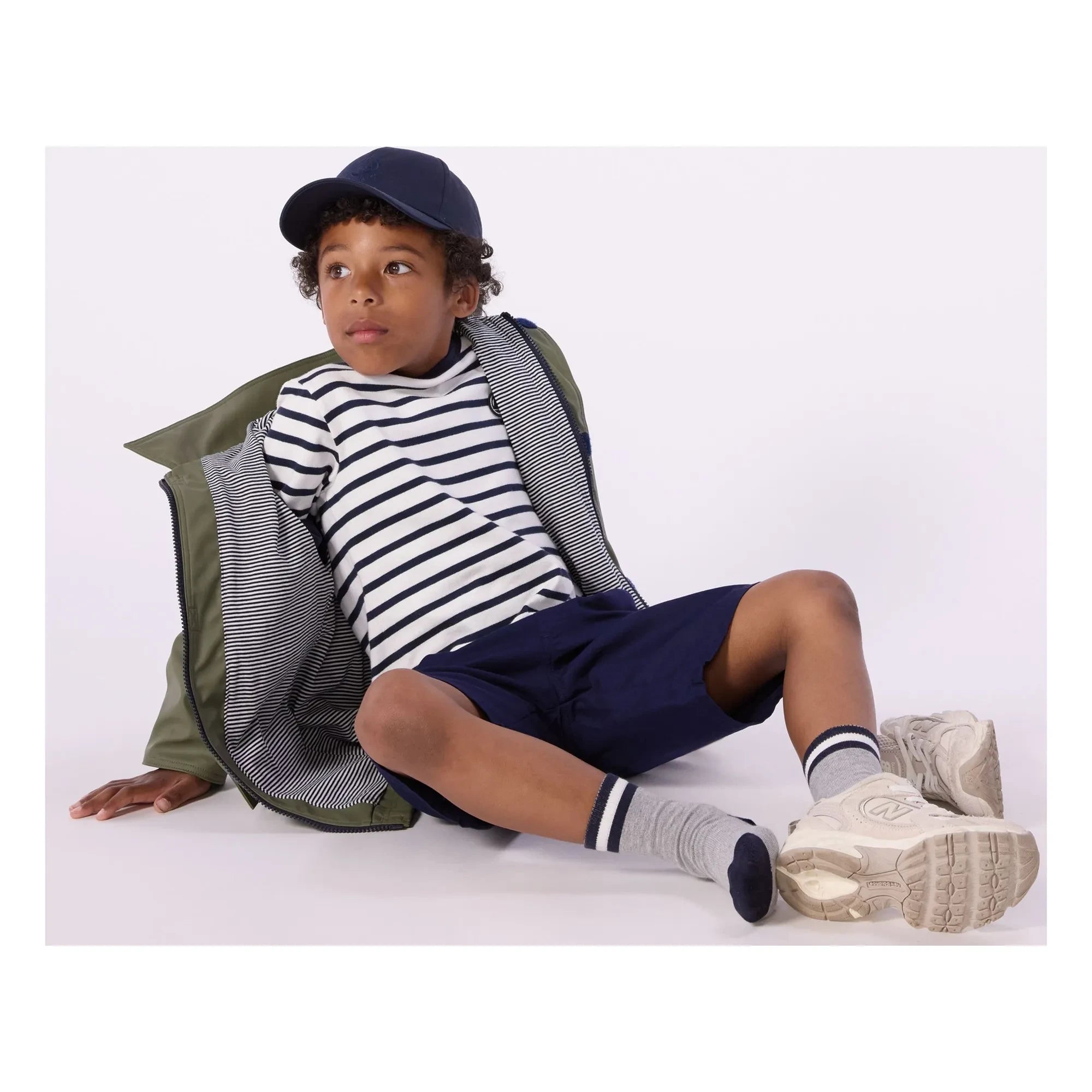 Petit Bateau - Chaqueta impermeable icónica de fibra reciclada | Caqui