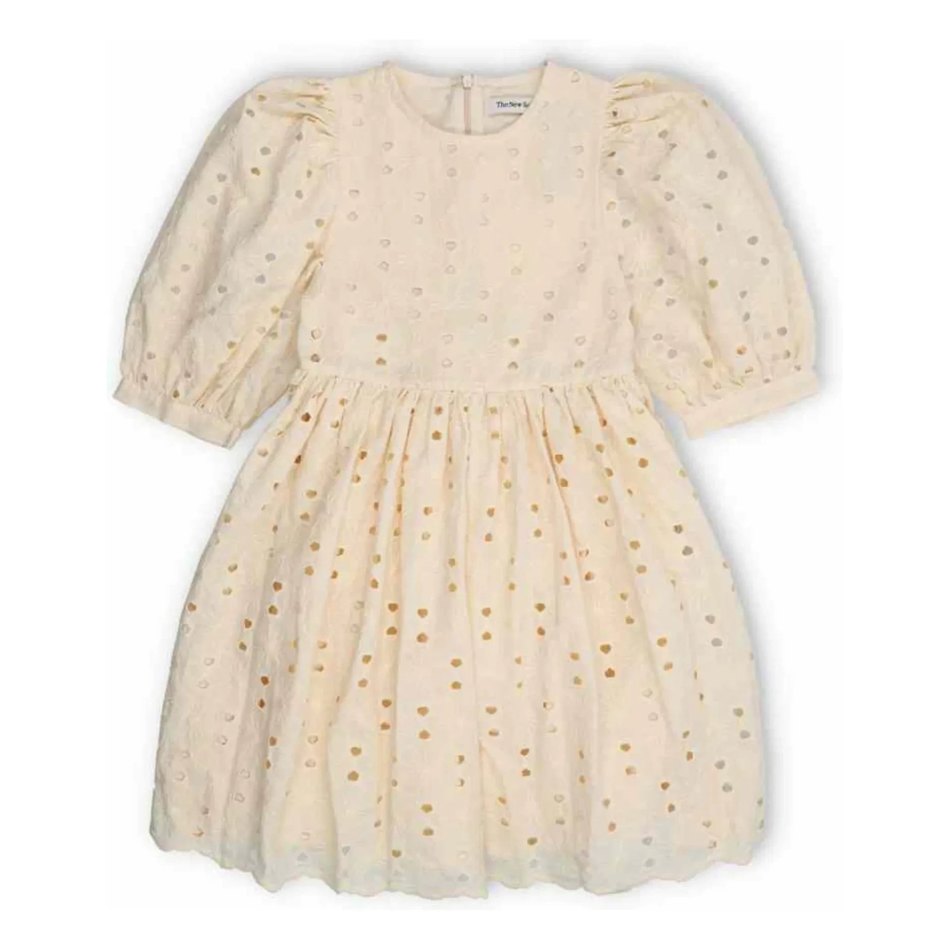 the new society - Vestido Creta Bordado Inglés | Beige