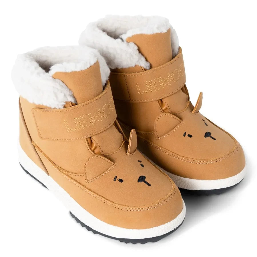 Liewood - Barley Bear Botas con forro de felpa fabricado con fibras recicladas | Caramelo