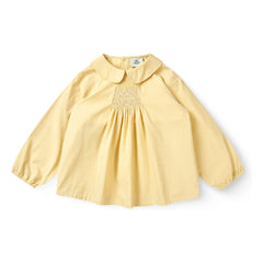 Copenhagen Colors - Blusa fruncida de algodón orgánico | Amarillo pálido
