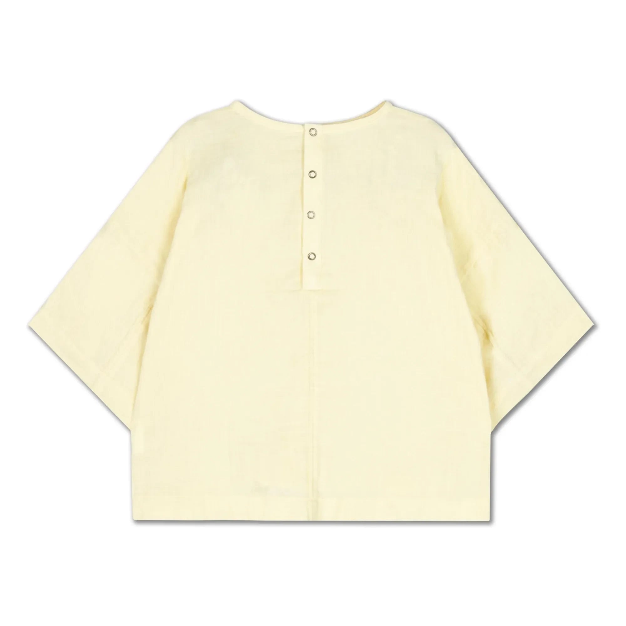 Repose AMS - Blusa con botones en la espalda de algodón orgánico | Amarillo pálido