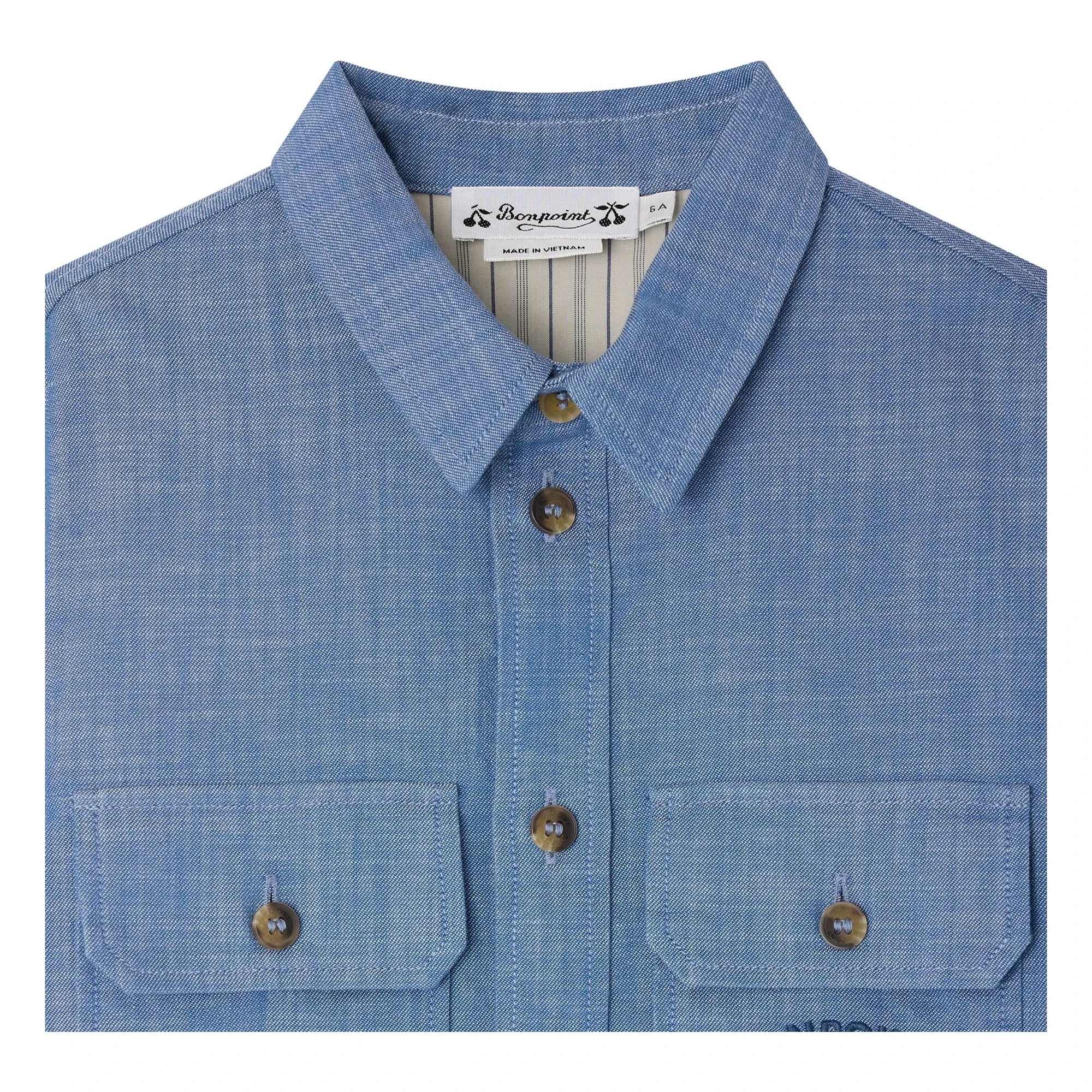 Bonpoint - Camisa de algodón orgánico Eddy Chambray | Azul