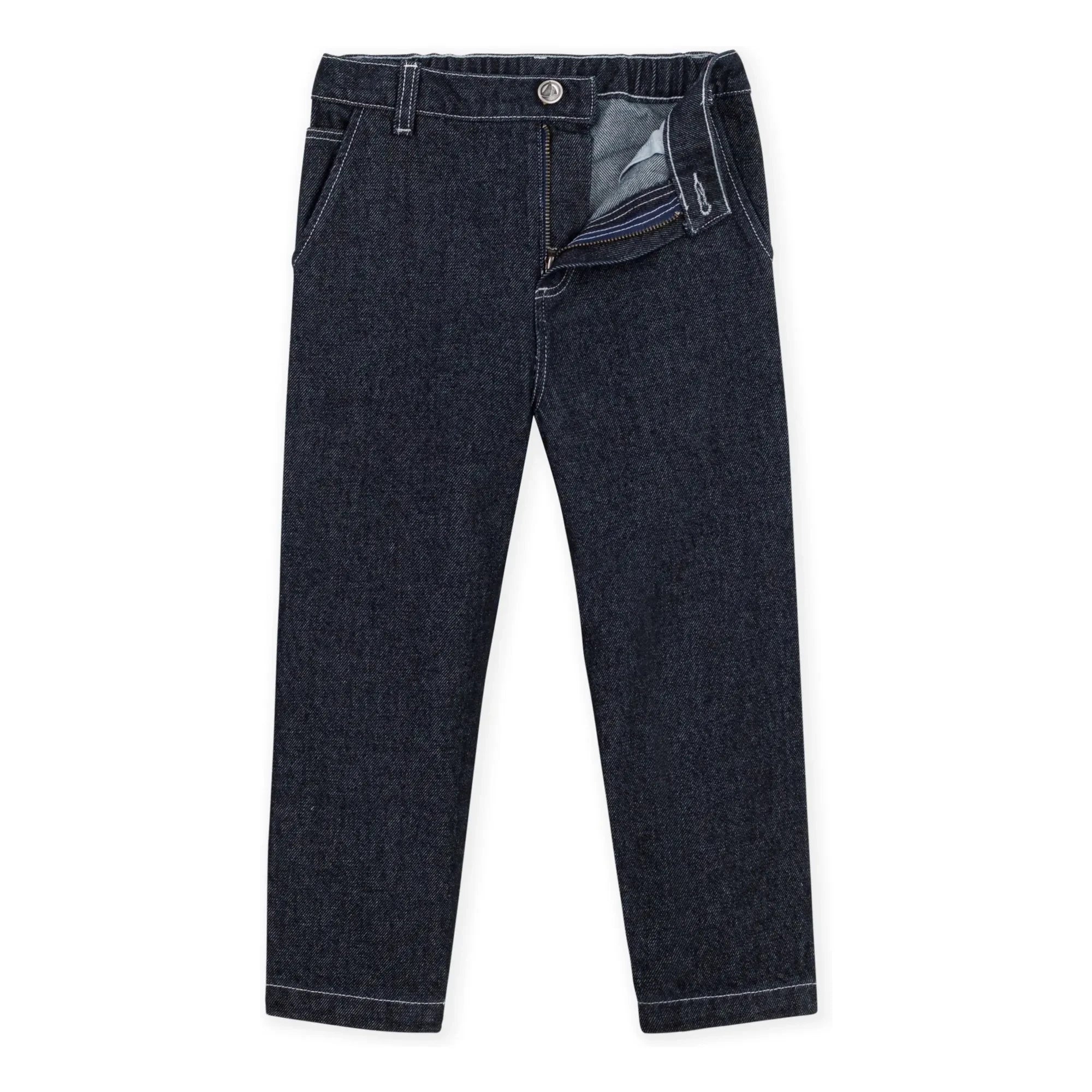 Petit Bateau - Organik Pamuk Düz Paça Jean | Koyu Mavi