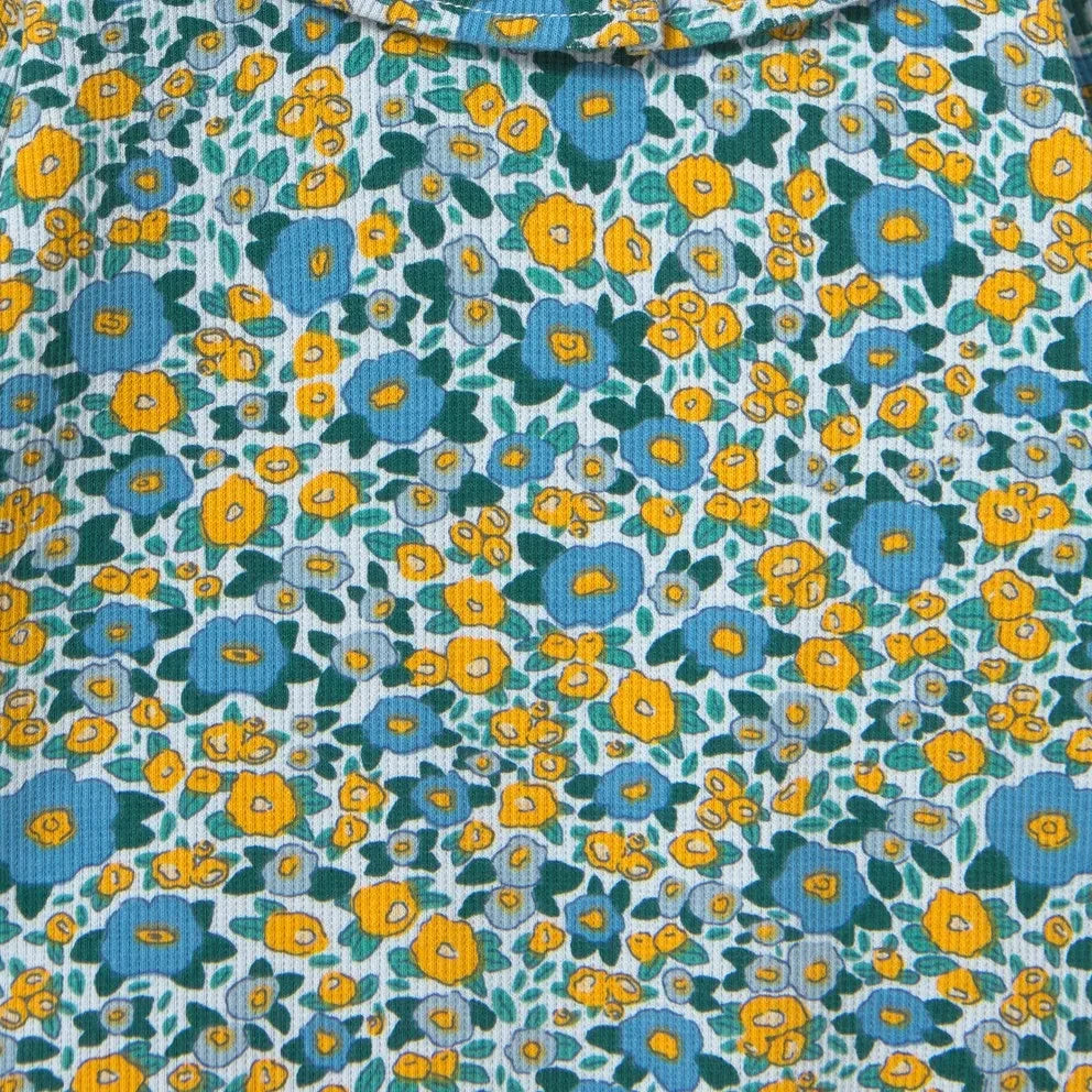 Tinycottons - Body de algodón orgánico acanalado con estampado floral | Azul