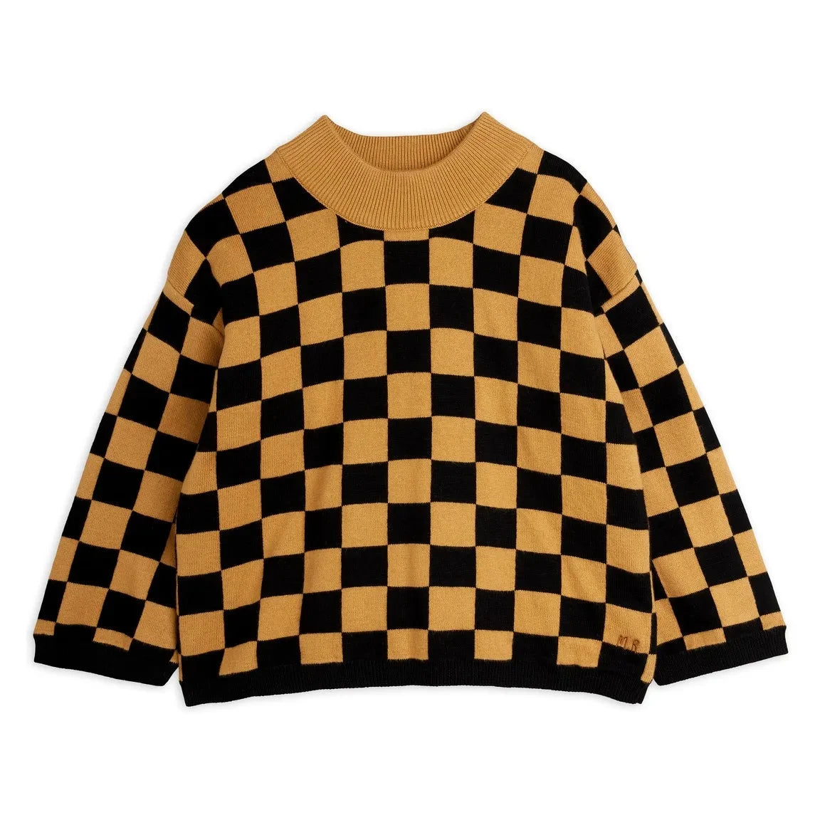 Mini Rodini - Damier organik pamuklu sweatshirt | Kahverengi