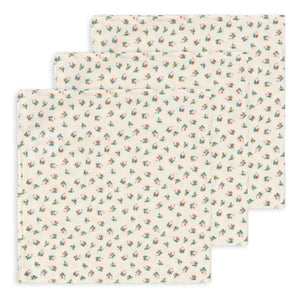 Konges Sløjd - Paños de muselina de algodón orgánico Flores - Set de 3
