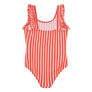 Bañador con volantes de rayas Jera Mini | Rojo