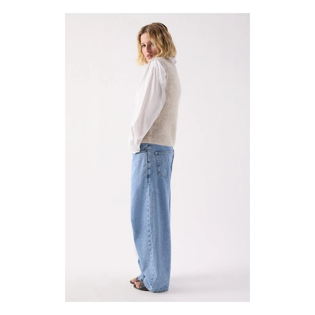 American Vintage - Cárdigan East Alpaca | Gris jaspeado