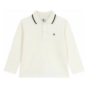 Petit Bateau - Polo de algodón orgánico con ribete en contraste | Crudo