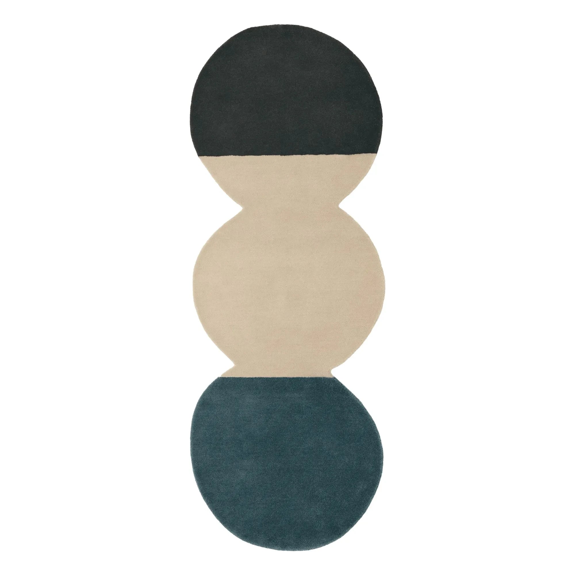 Nanimarquina - Alfombra de lana Pearls Runner 3 | Azul