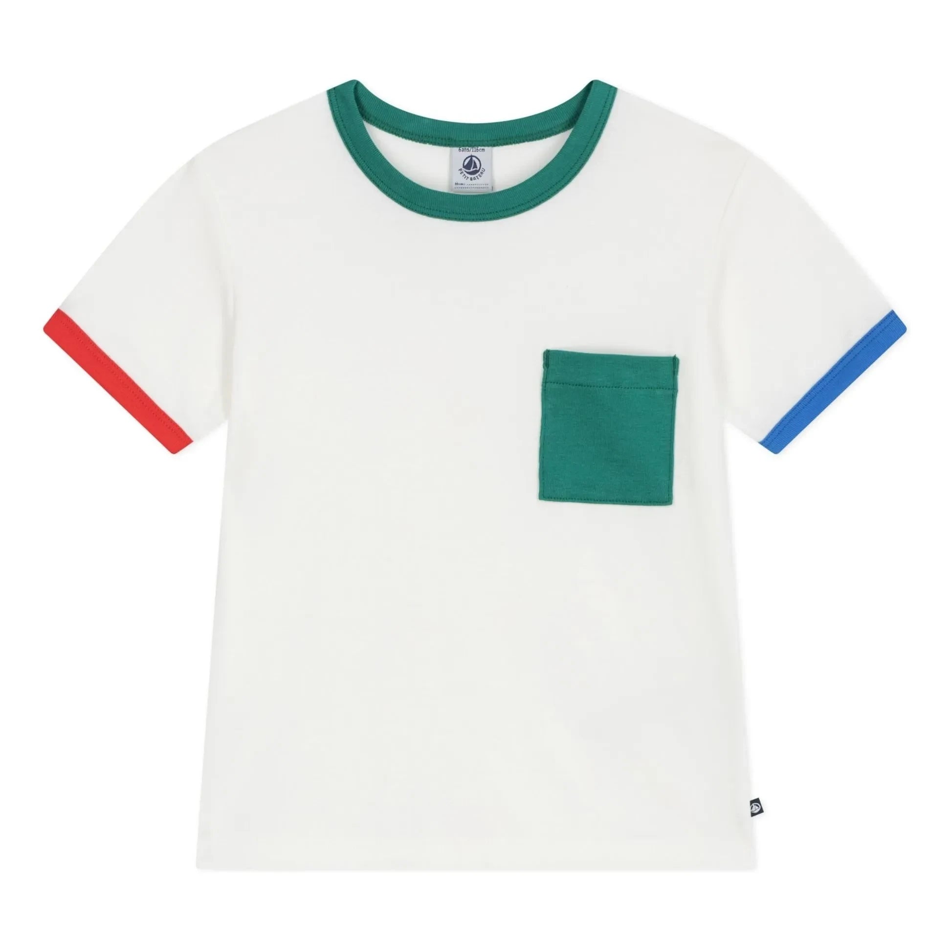 Petit Bateau - Camiseta ancha color block | Blanco