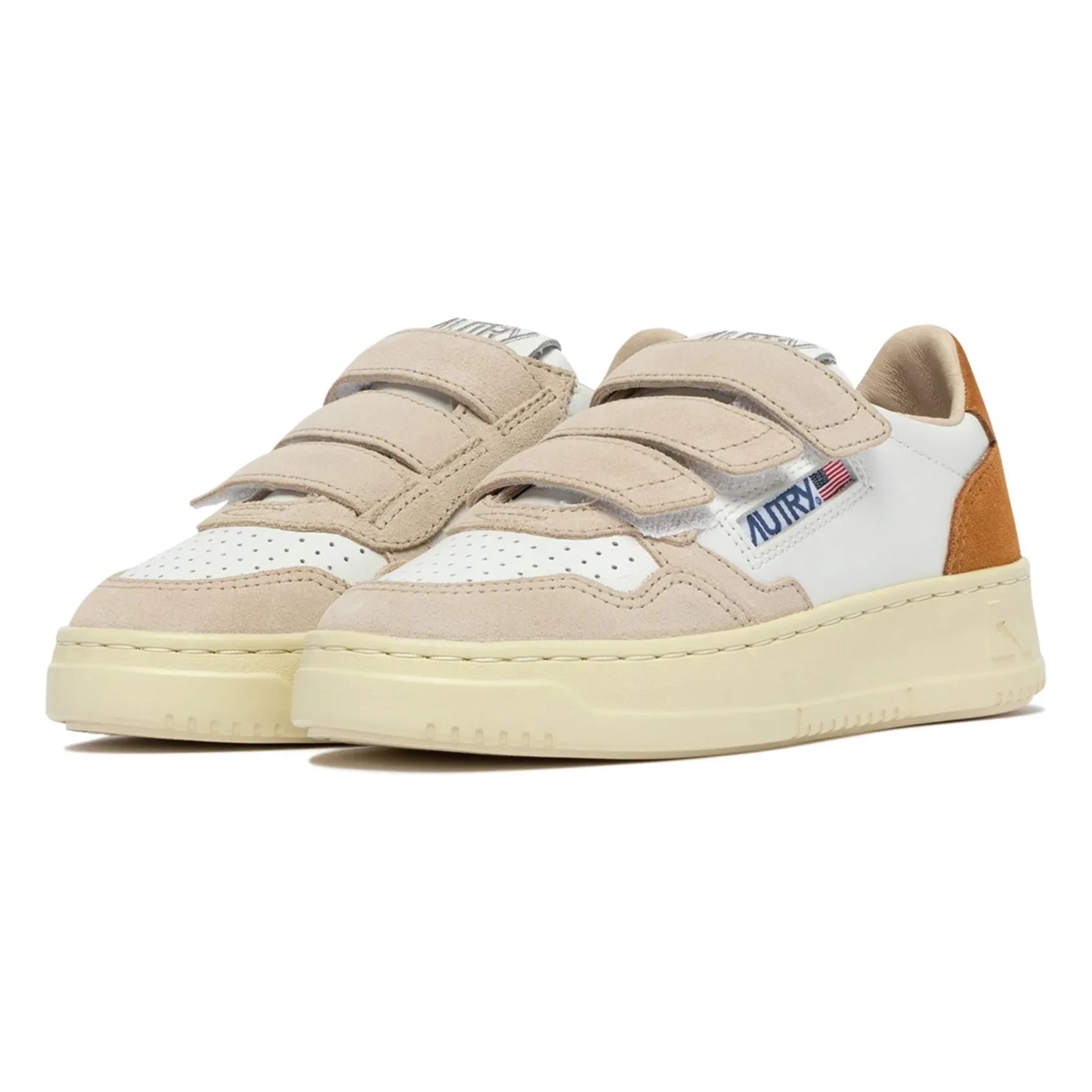 Autry - Zapatillas deportivas bajas de ante tricolor Kidstripes para niños | Camel