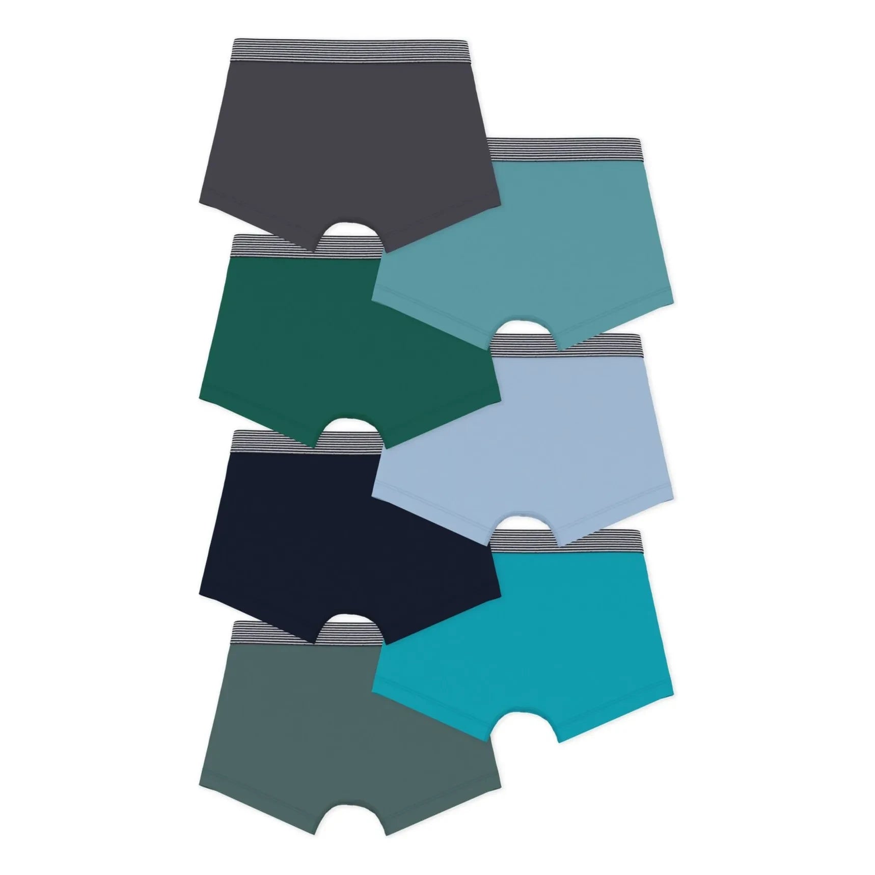 Petit Bateau - Pack de 7 calzoncillos de algodón orgánico para niño | Verde