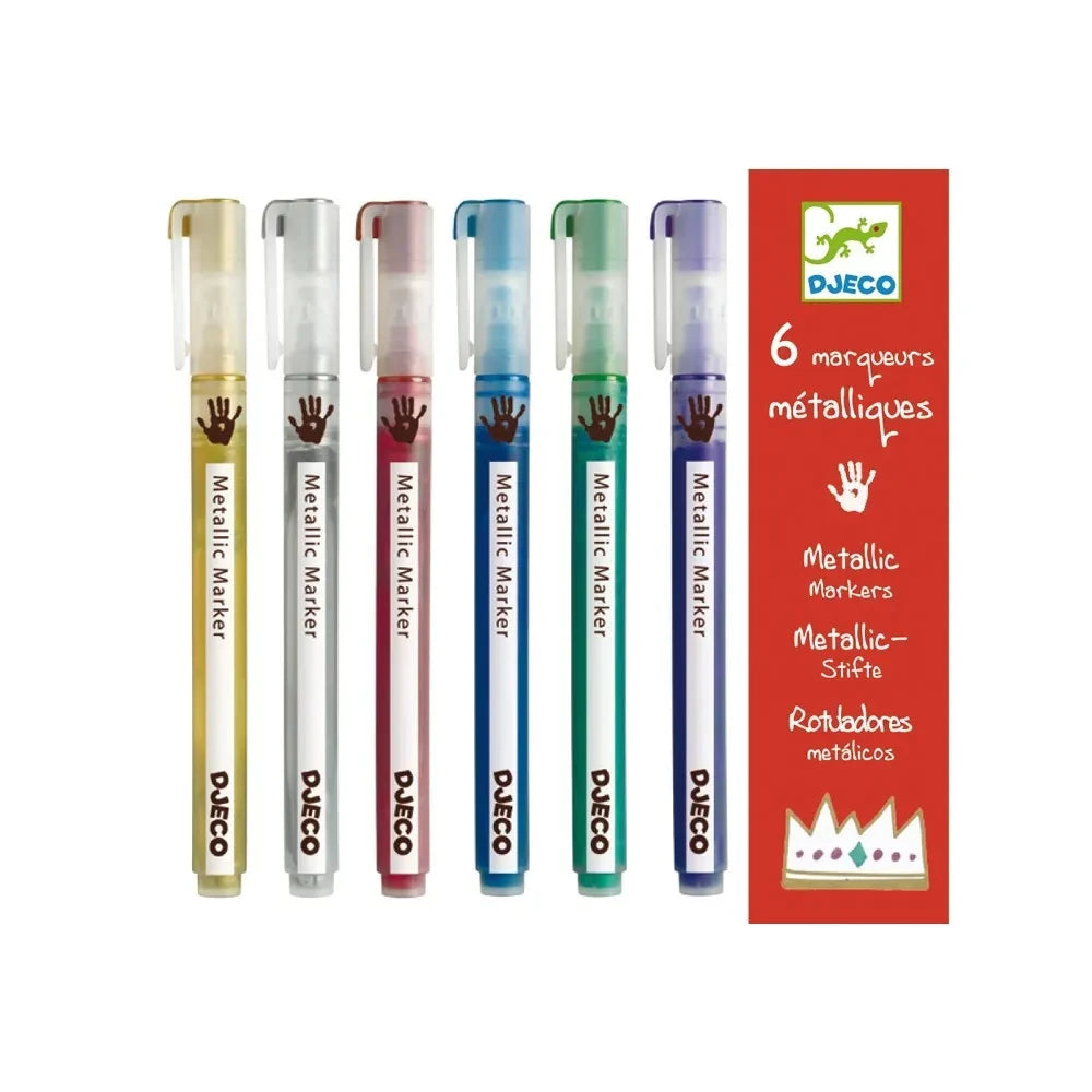 Djeco - 6 rotuladores metalizados