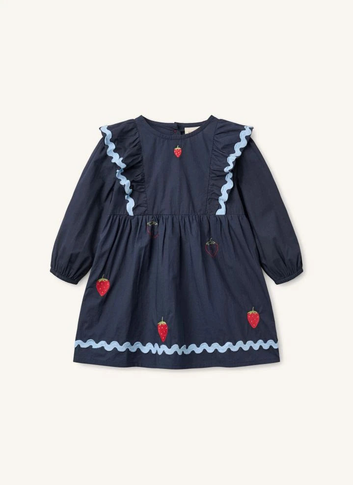 Flöss - Vestido Hannah con fresas | Azul marino