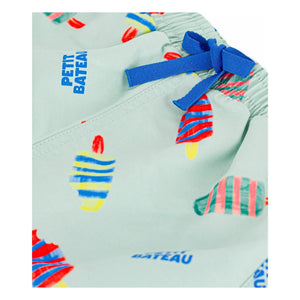 Petit Bateau - Bañador corto de bebé de fibra reciclada Glaces | Turquesa