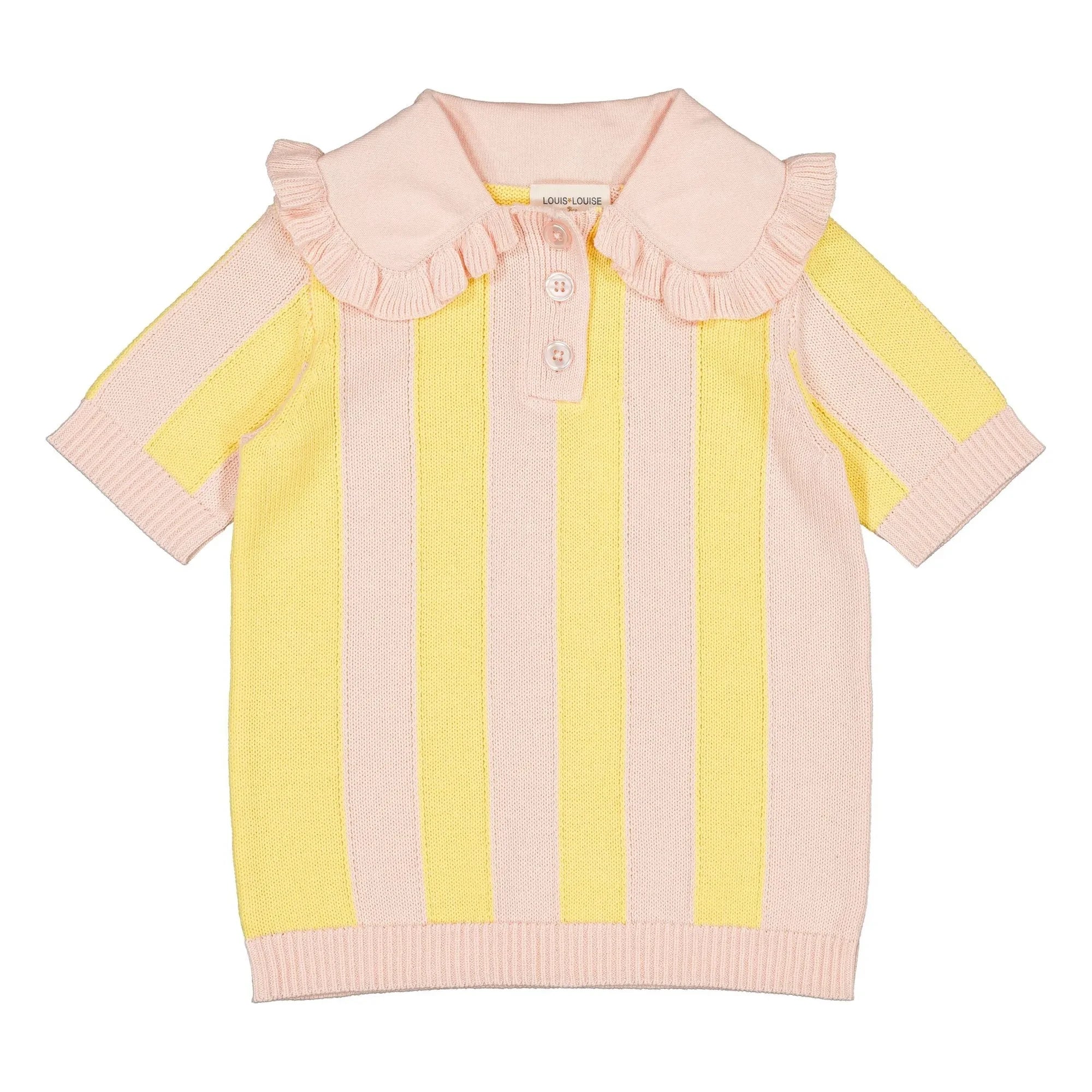 Louis Louise - Camiseta de rejilla a rayas Paule | Amarillo