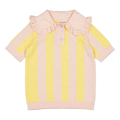 Louis Louise - Camiseta de rejilla a rayas Paule | Amarillo