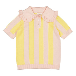 Louis Louise - Camiseta de rejilla a rayas Paule | Amarillo