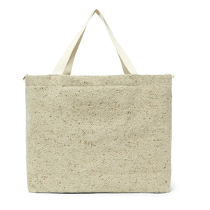 Adorna - Bolso de mano de lana y lino | Beige jaspeado